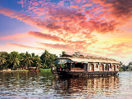 Enjoy a sunset cruise on the backwaters